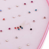 36 Pairs Mixed Color Shiny Rhinestone Stud Earrings Set Love Heart Box Organizer - Aladdin Shoppers