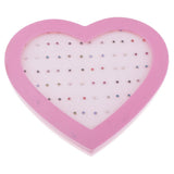 36 Pairs Mixed Color Shiny Rhinestone Stud Earrings Set Love Heart Box Organizer - Aladdin Shoppers