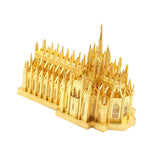 3D Metal Jigsaw Puzzle Milan Cathedral Duomo di Milano Building Figurine Model DIY 3D Assemble Figurine Statue Toys Home Desk Decor Golden - Aladdin Shoppers