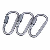 3pcs Tin Alloy D Type Carabiner Keychain Buckle Screw Locking Hook Outdoors - Aladdin Shoppers