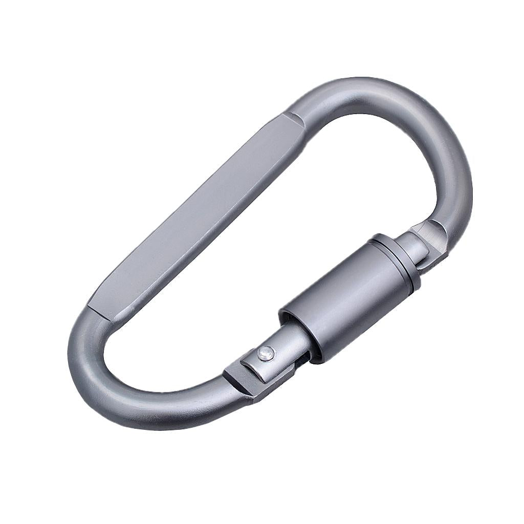 3pcs Tin Alloy D Type Carabiner Keychain Buckle Screw Locking Hook Outdoors - Aladdin Shoppers