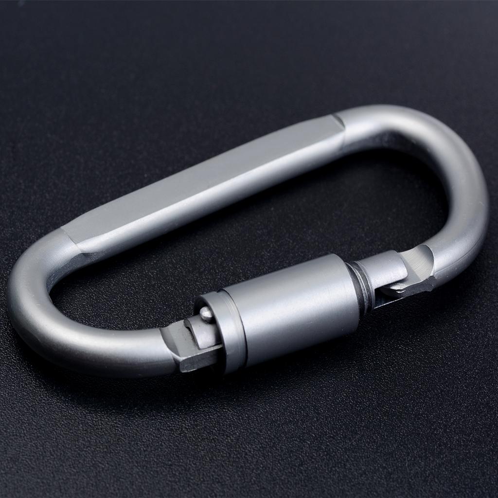 3pcs Tin Alloy D Type Carabiner Keychain Buckle Screw Locking Hook Outdoors - Aladdin Shoppers