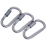 3pcs Tin Alloy D Type Carabiner Keychain Buckle Screw Locking Hook Outdoors - Aladdin Shoppers