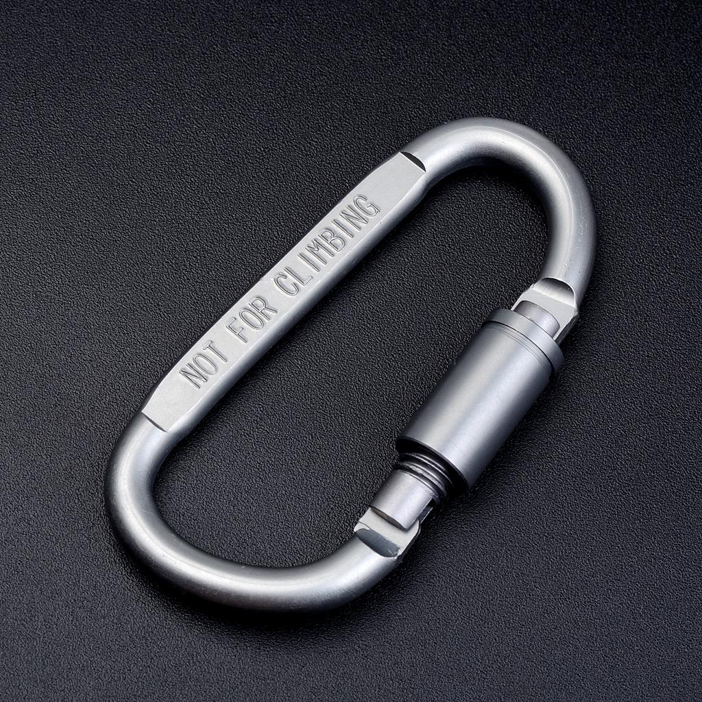 3pcs Tin Alloy D Type Carabiner Keychain Buckle Screw Locking Hook Outdoors - Aladdin Shoppers