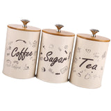 Maxbell 3pcs/set Metal Sugar Coffee Tea Tin Jar Container Candy Sealed Can Gift Box