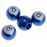 4 PCS Car Bicycle Wheel Tire Air Valve Stems Cap Dust Cover 8 Ball Blue - Aladdin Shoppers