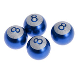 4 PCS Car Bicycle Wheel Tire Air Valve Stems Cap Dust Cover 8 Ball Blue - Aladdin Shoppers
