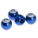 4 PCS Car Bicycle Wheel Tire Air Valve Stems Cap Dust Cover 8 Ball Blue - Aladdin Shoppers