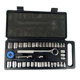 40 Pieces 3/8" 1/4" Drive Metric Ratchet Socket Wrench Mould Repair Tools -275x130mm - Aladdin Shoppers