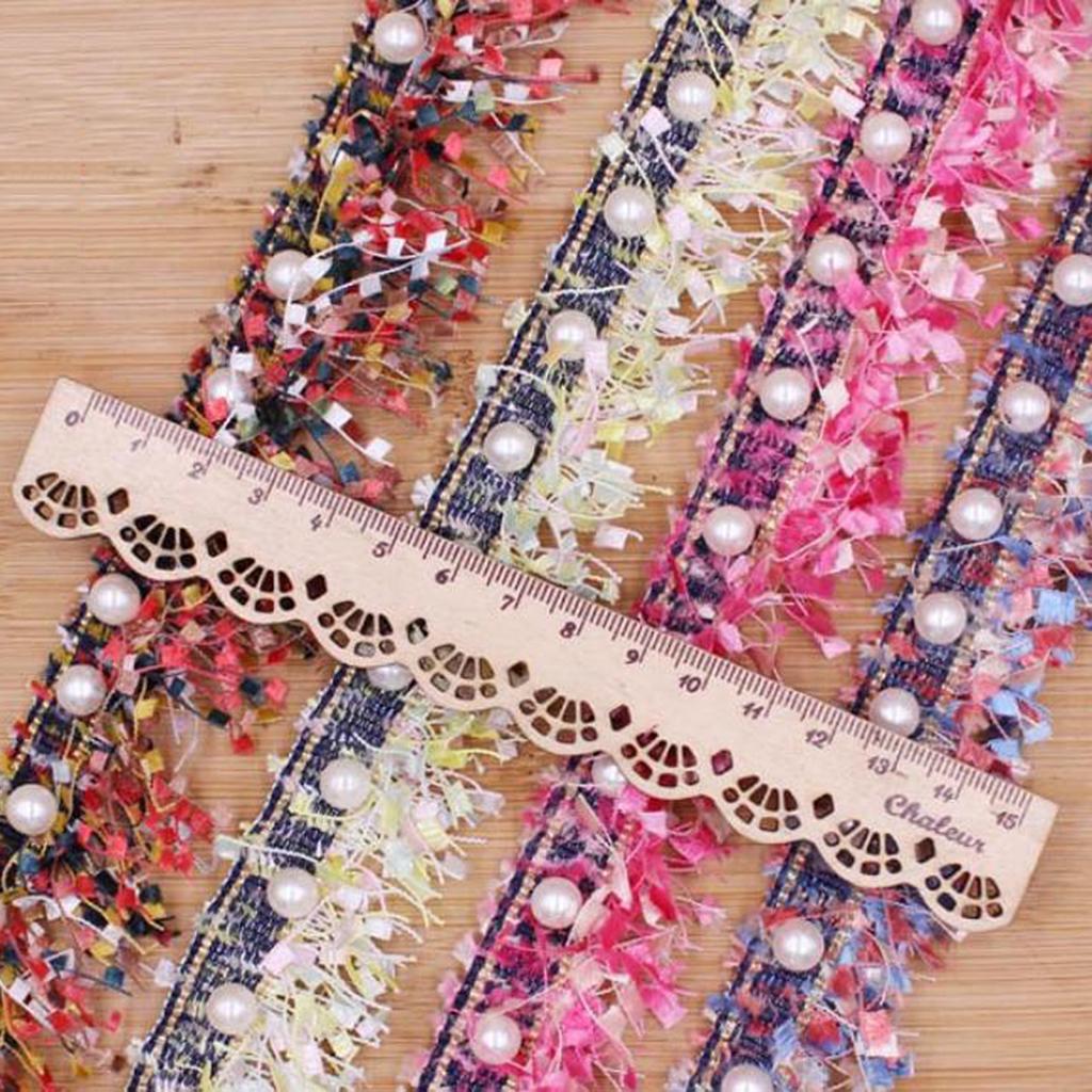 45mm Chic Style DIY Embroidered Beaded Lace Trim Ribbon Handicrafts Sewing Crafts Home Decorating Accessory - 1 Yd - Aladdin Shoppers
