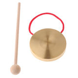 4Inch Hand Gong Cymbals Brass Copper Chapel Opera Percussion Musical Instruments with Round Play Hammer (10cm) - Aladdin Shoppers