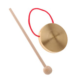 4Inch Hand Gong Cymbals Brass Copper Chapel Opera Percussion Musical Instruments with Round Play Hammer (10cm) - Aladdin Shoppers