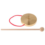 4Inch Hand Gong Cymbals Brass Copper Chapel Opera Percussion Musical Instruments with Round Play Hammer (10cm) - Aladdin Shoppers