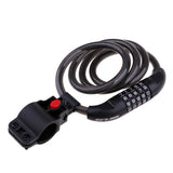 5-Digit Combination Bike Cable Code Lock Resettable Self Coiling Locks Black 4ft for Bicycle Gate Fence Locking - Aladdin Shoppers