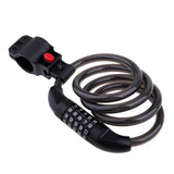 Maxbell 5-Digit Combination Bike Cable Code Lock Resettable Self Coiling Locks Black 4ft for Bicycle Gate Fence Locking
