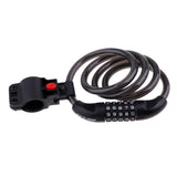 5-Digit Combination Bike Cable Code Lock Resettable Self Coiling Locks Black 4ft for Bicycle Gate Fence Locking - Aladdin Shoppers