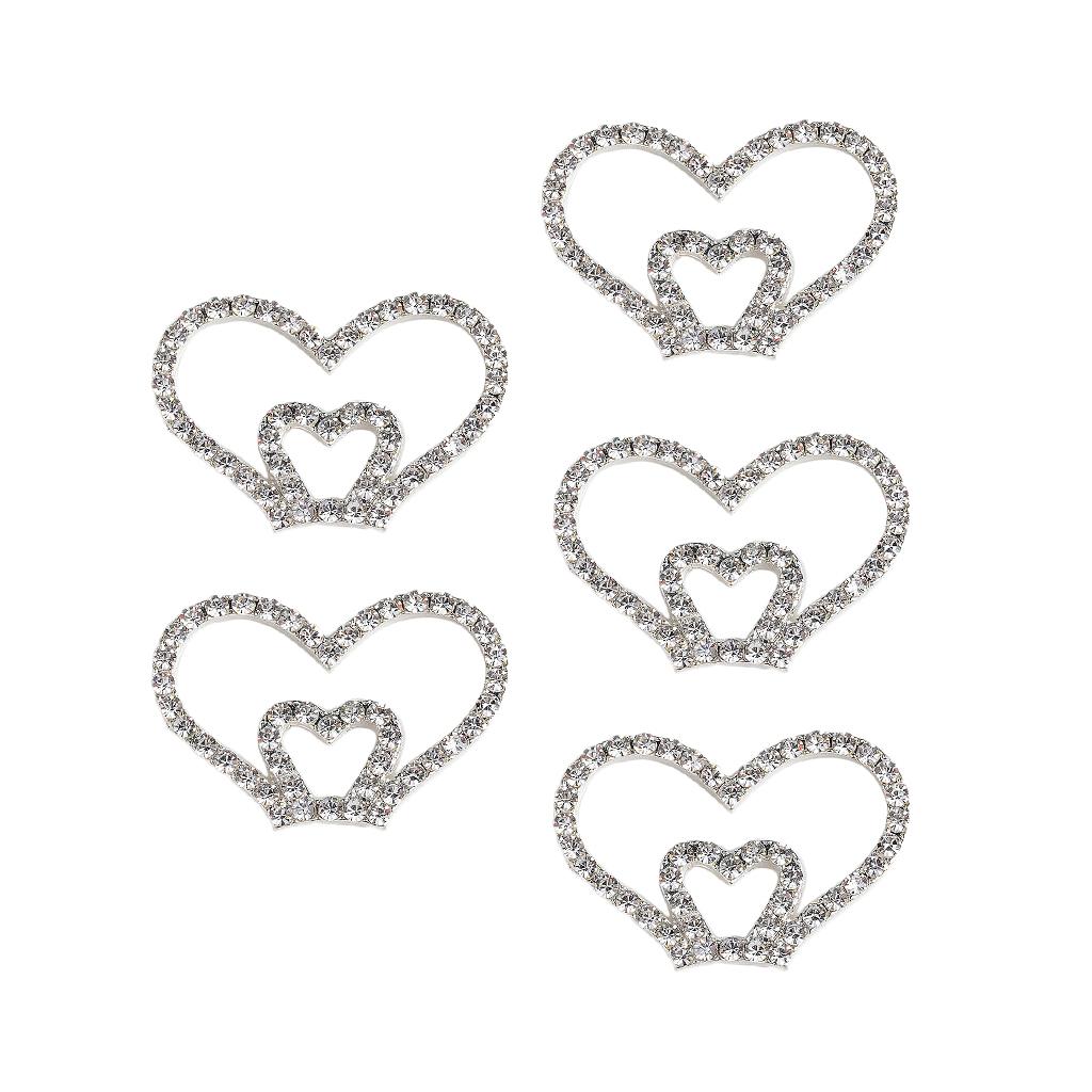 5 Pieces Flat Back Rhinestone Buttons – Flatback Embellishments 36x25mm - Crystal Sewing Fasteners Glue On Metal Accessories For Craft, Wedding Dress & Clothing Decorations - Aladdin Shoppers