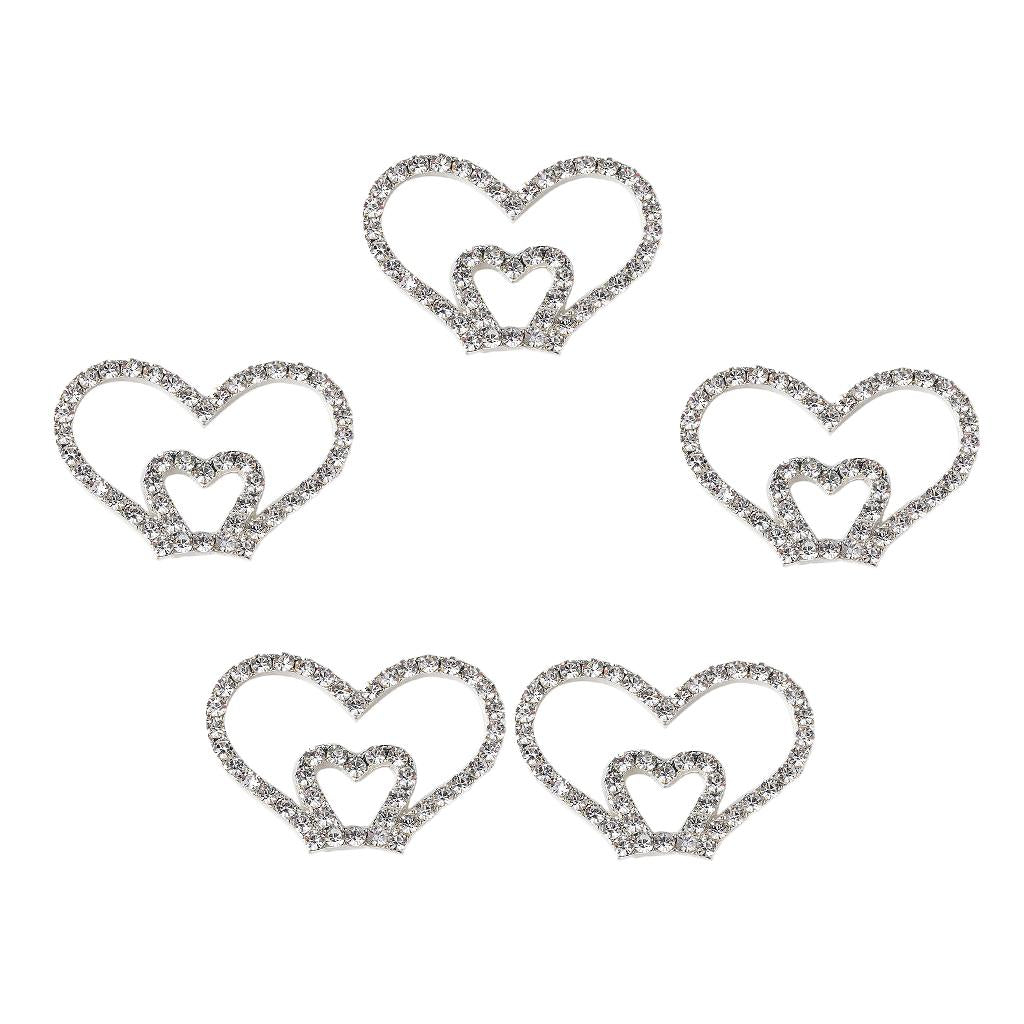 5 Pieces Flat Back Rhinestone Buttons – Flatback Embellishments 36x25mm - Crystal Sewing Fasteners Glue On Metal Accessories For Craft, Wedding Dress & Clothing Decorations - Aladdin Shoppers