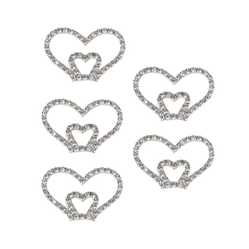 5 Pieces Flat Back Rhinestone Buttons – Flatback Embellishments 36x25mm - Crystal Sewing Fasteners Glue On Metal Accessories For Craft, Wedding Dress & Clothing Decorations - Aladdin Shoppers