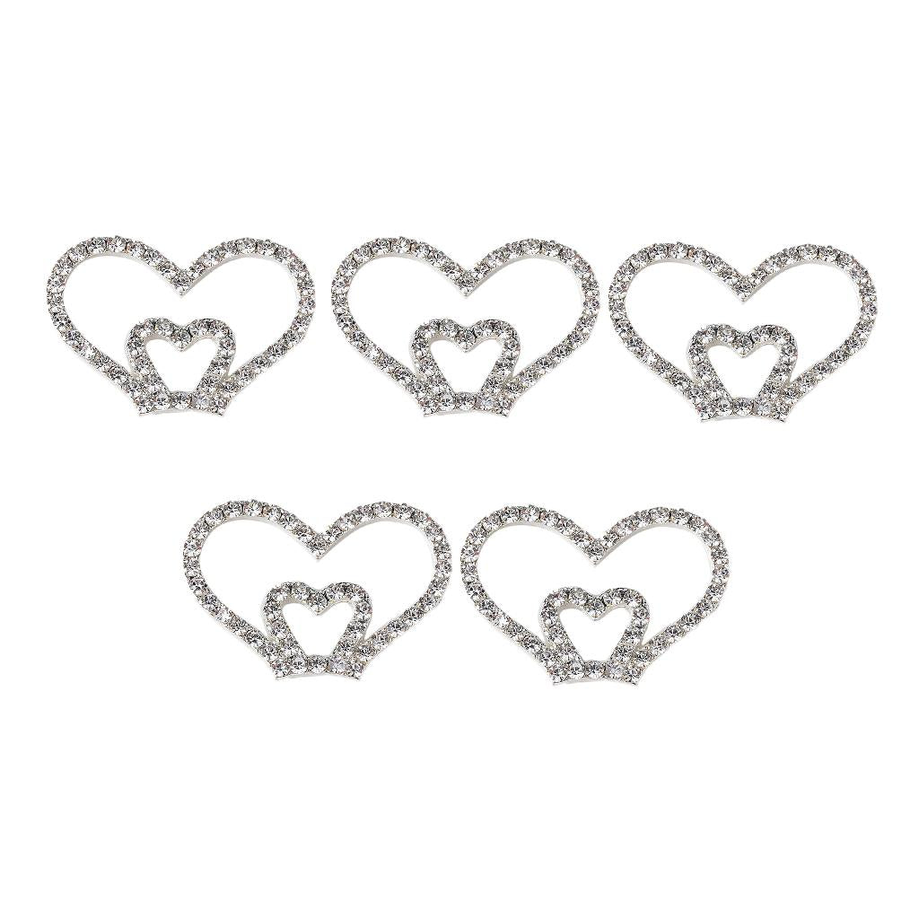 5 Pieces Flat Back Rhinestone Buttons – Flatback Embellishments 36x25mm - Crystal Sewing Fasteners Glue On Metal Accessories For Craft, Wedding Dress & Clothing Decorations - Aladdin Shoppers