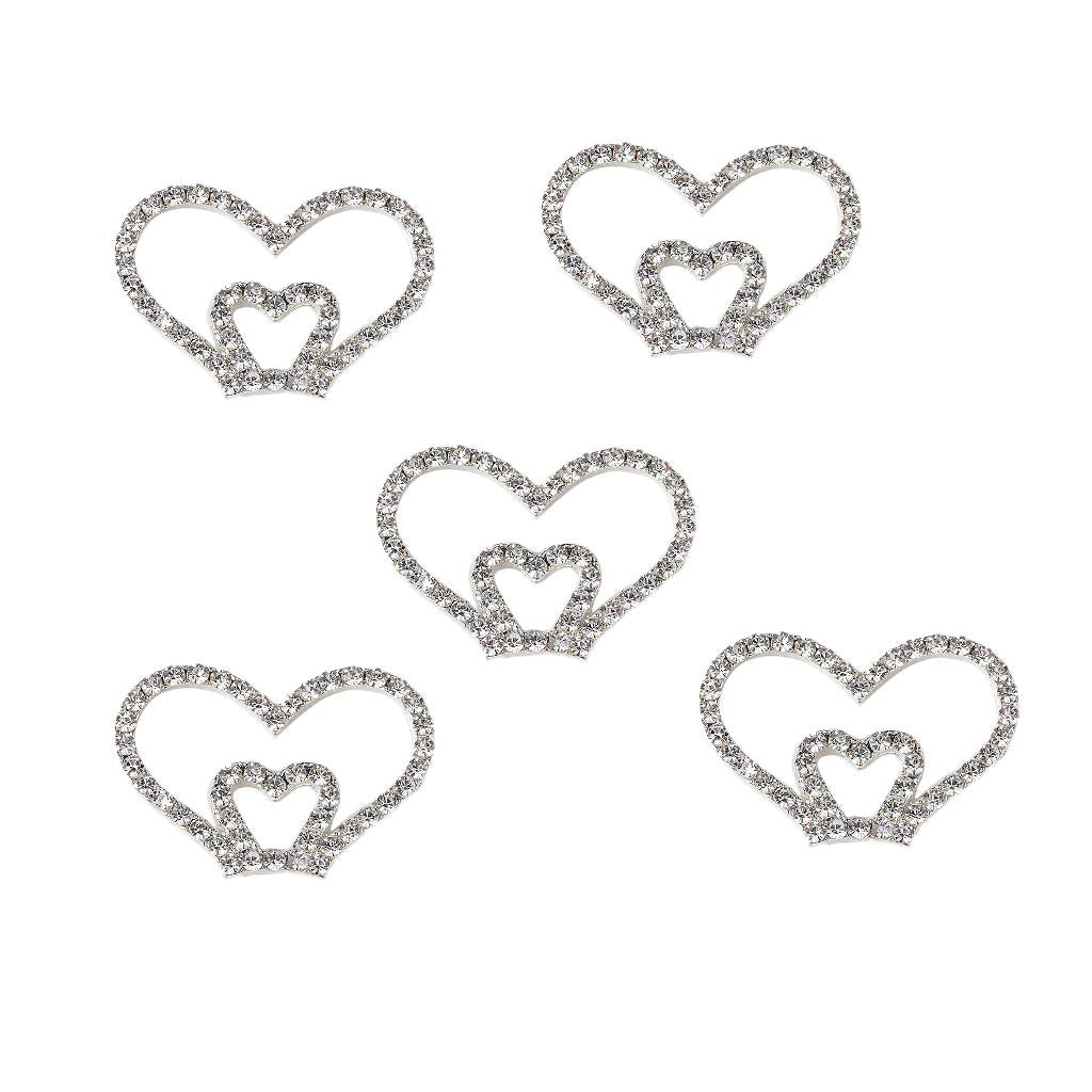 5 Pieces Flat Back Rhinestone Buttons – Flatback Embellishments 36x25mm - Crystal Sewing Fasteners Glue On Metal Accessories For Craft, Wedding Dress & Clothing Decorations - Aladdin Shoppers