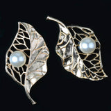 5 Pieces Gold Filigree Leaves with Pearl Beads Trim Flatback Buttons Embellishments Dress Appliques for Wedding Dress Phone Case Craft Bag Shoes Hair Accessories Handmade - Aladdin Shoppers