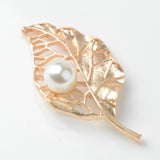 5 Pieces Gold Filigree Leaves with Pearl Beads Trim Flatback Buttons Embellishments Dress Appliques for Wedding Dress Phone Case Craft Bag Shoes Hair Accessories Handmade - Aladdin Shoppers