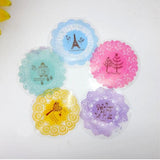 5 Sheets Round Lace Stickers Self Adhesive Sealing Decorative Sticker Label - Aladdin Shoppers