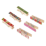 50 Pieces Mixed Color Christmas Patterned Mini Pegs Decor Craft Wood Photo Hanging Spring Clips - Aladdin Shoppers