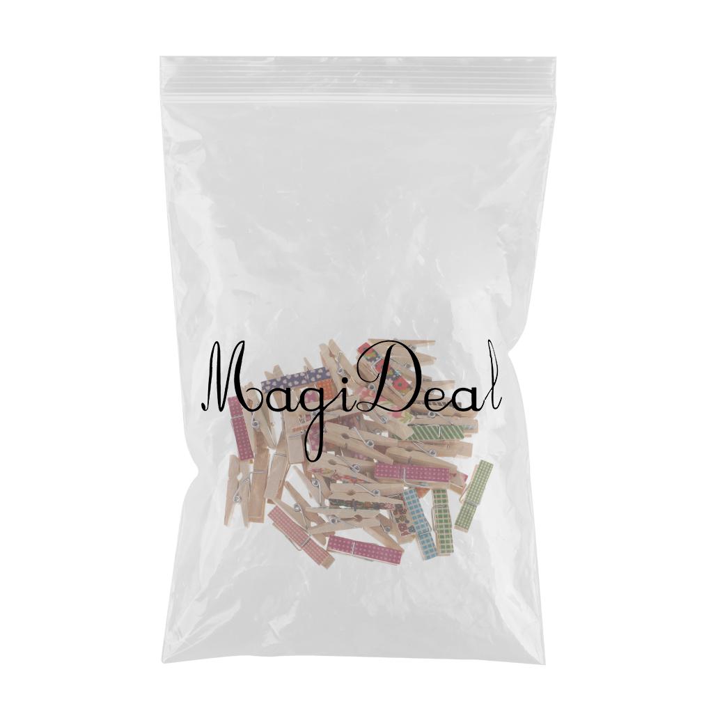50 Pieces Mixed Color Christmas Patterned Mini Pegs Decor Craft Wood Photo Hanging Spring Clips - Aladdin Shoppers