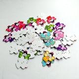 50 Pieces Mixed Wood Sewing Button Scrapbooking Buttons Wooden Painting Cartoon Angle Girls 3 Holes 30mmx 30mm Sewing Clothes Crafts - Aladdin Shoppers