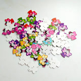 50 Pieces Mixed Wood Sewing Button Scrapbooking Buttons Wooden Painting Cartoon Angle Girls 3 Holes 30mmx 30mm Sewing Clothes Crafts - Aladdin Shoppers