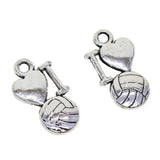 50Pc Beaded Tibetan Silver Love Shape Charms Pendant Jewelry Findings Making - Aladdin Shoppers