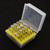 50pcs Assorted Diamond Coated Burrs Grinding Stone Set Abrasive Mandrel Tool 3.17mm Shank - Aladdin Shoppers