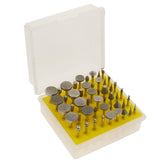 50pcs Assorted Diamond Coated Burrs Grinding Stone Set Abrasive Mandrel Tool 3.17mm Shank - Aladdin Shoppers