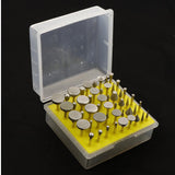 50pcs Assorted Diamond Coated Burrs Grinding Stone Set Abrasive Mandrel Tool 3.17mm Shank - Aladdin Shoppers