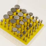 Maxbell 50pcs Assorted Diamond Coated Burrs Grinding Stone Set Abrasive Mandrel Tool 3.17mm Shank