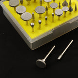 50pcs Assorted Diamond Coated Burrs Grinding Stone Set Abrasive Mandrel Tool 3.17mm Shank - Aladdin Shoppers