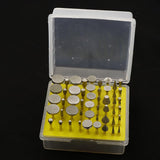 50pcs Assorted Diamond Coated Burrs Grinding Stone Set Abrasive Mandrel Tool 3.17mm Shank - Aladdin Shoppers