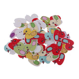 50Pcs Cute Cartoon Duck Wood Buttons Animals Craft Sewing Buttons Decorative - Aladdin Shoppers