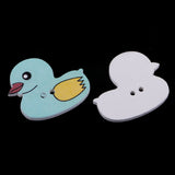 50Pcs Cute Cartoon Duck Wood Buttons Animals Craft Sewing Buttons Decorative - Aladdin Shoppers