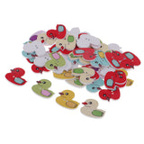 50Pcs Cute Cartoon Duck Wood Buttons Animals Craft Sewing Buttons Decorative - Aladdin Shoppers