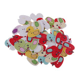 50Pcs Cute Cartoon Duck Wood Buttons Animals Craft Sewing Buttons Decorative - Aladdin Shoppers