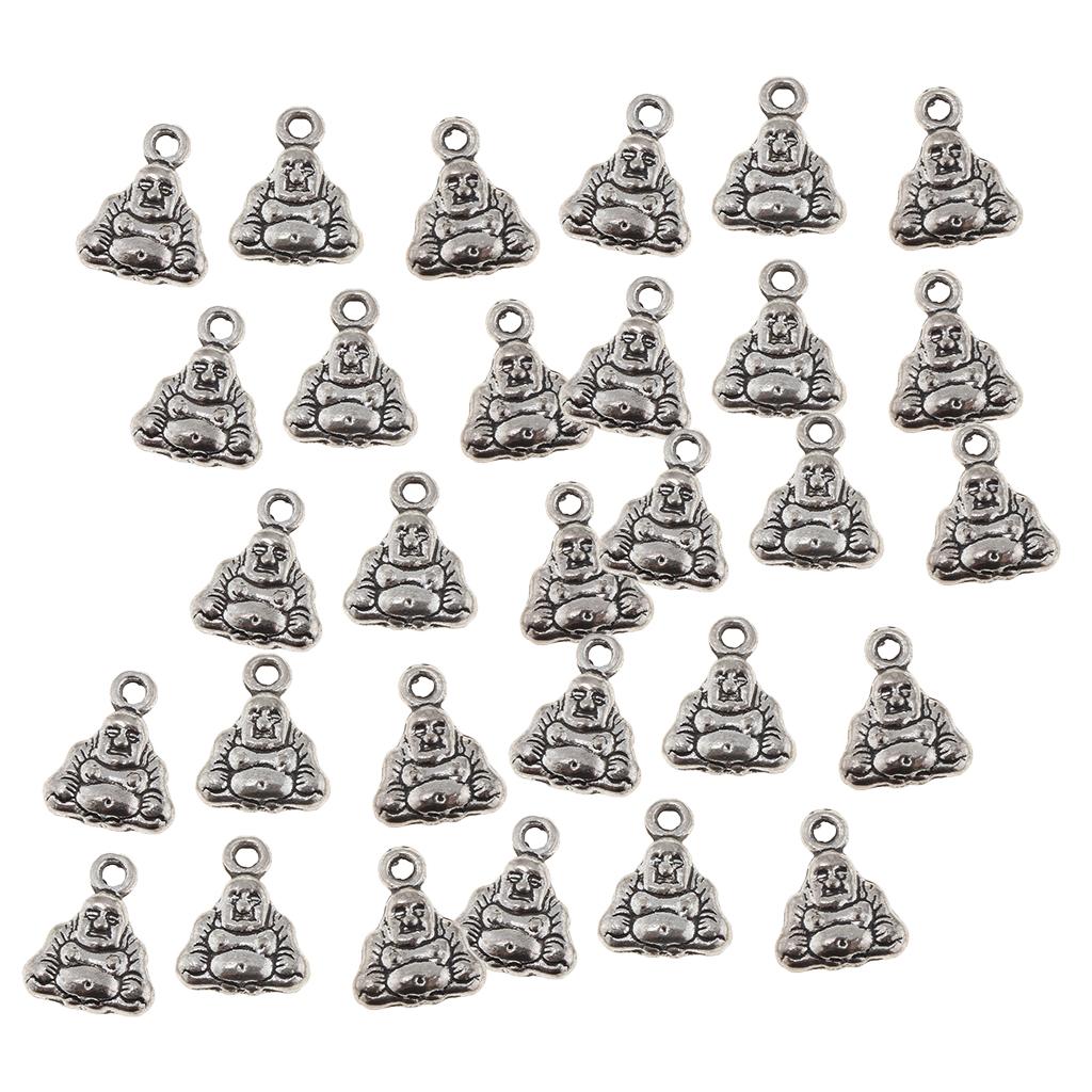 50Pcs DIY Handmade Crafts Vintage Alloy Buddha Pendants For Jewelry Making - Aladdin Shoppers