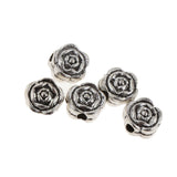 50pieces Cute Charming Beads Alloy Rose Flower Shape Spacer Beads Finding Jewelry DIY Crafts Supplies Crafts Beads Wedding Decors 7mm - Aladdin Shoppers