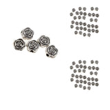 50pieces Cute Charming Beads Alloy Rose Flower Shape Spacer Beads Finding Jewelry DIY Crafts Supplies Crafts Beads Wedding Decors 7mm - Aladdin Shoppers