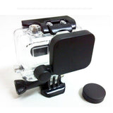 Maxbell Black Frame Mount Housing Case with Protective UV Lens and Lens Cap Cover for GoPro Hero 4 Hero 3+ Hero 3 Cameras Plastic