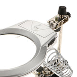 Maxbell LED Magnifying Glass with Soldering Iron Stand Adjustable Clip Clamps Silver