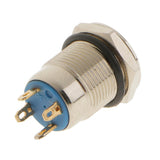 Maxbell Metal Blue LED Momentary 0N-OFF 12mm Push Button Switch 12V SPST Waterproof