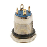 Maxbell Metal Blue LED Momentary 0N-OFF 12mm Push Button Switch 12V SPST Waterproof